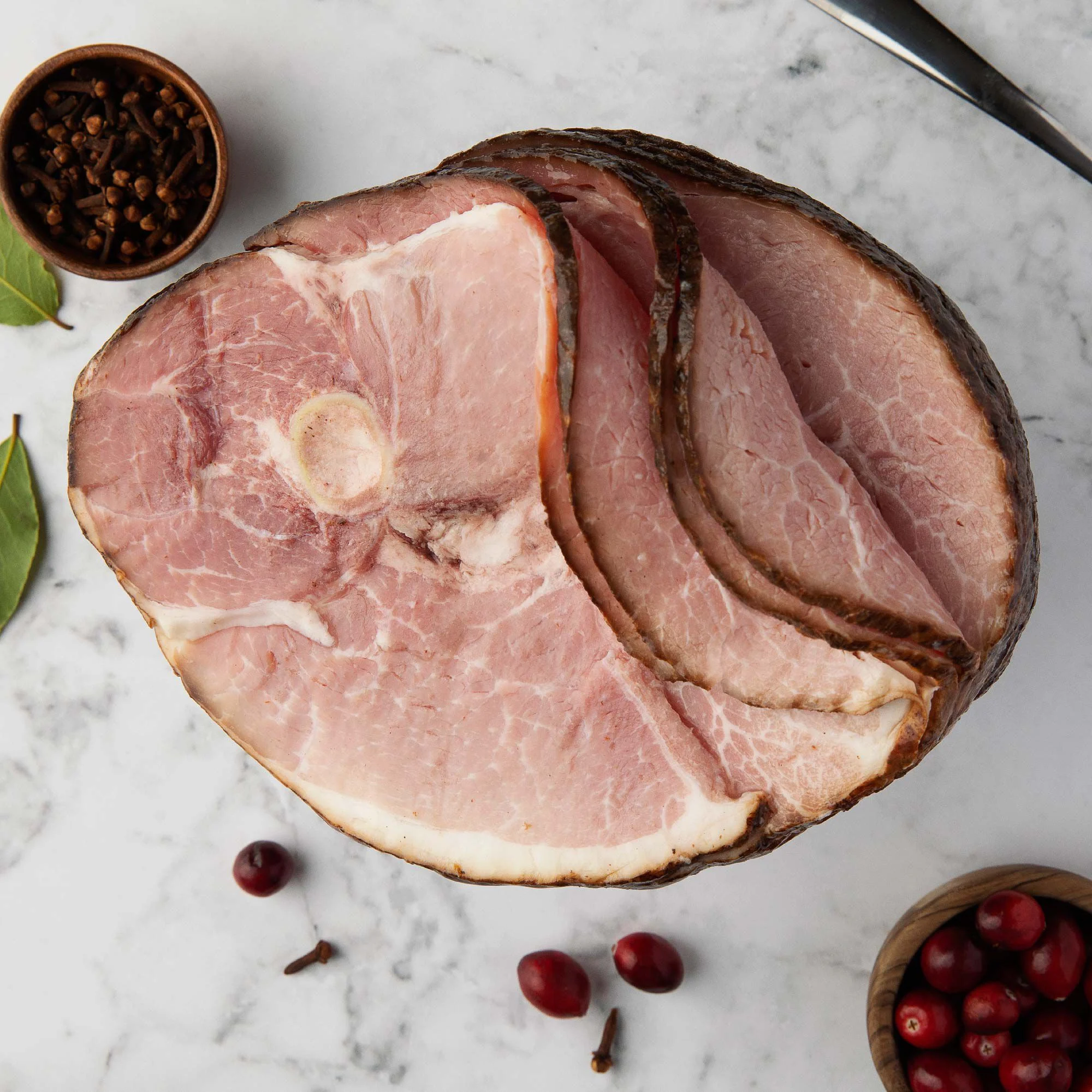 Berkshire Pork Bone-In Spiral Smoked Ham, Half